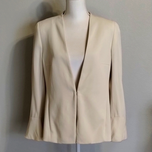 Akris punto Ecru Blazer Wool Crepe Size 12 - Picture 1 of 14